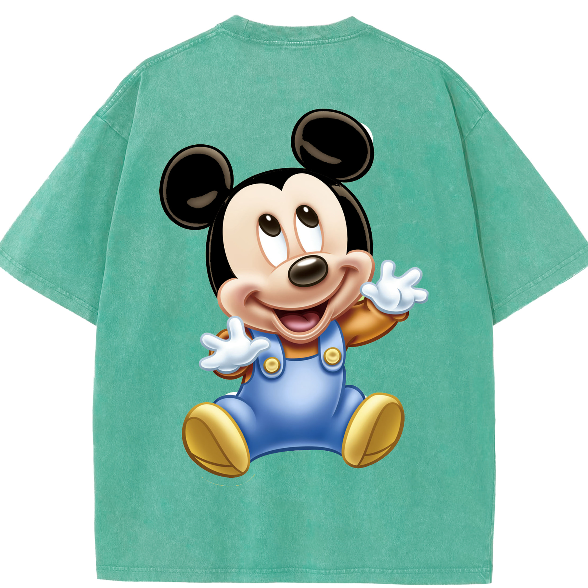 （画像用） ミッキーマウス Mickey Mouse 綿100% ヴィンテージ風 半袖Tシャツ（背面プリント）